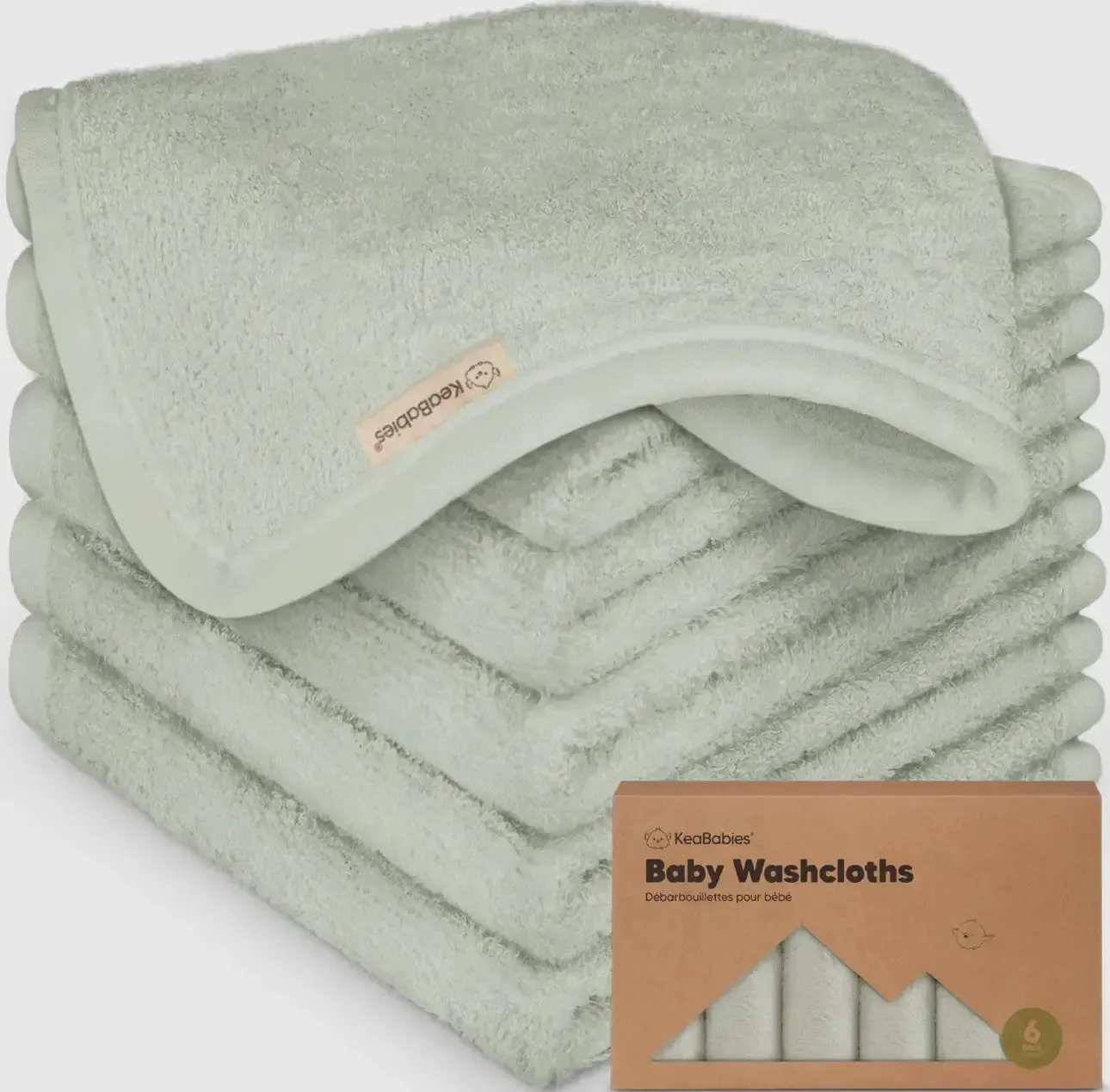 6-Pack Baby Wash Cloths-Dove