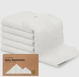 6-Pack Baby Wash Cloths- White
