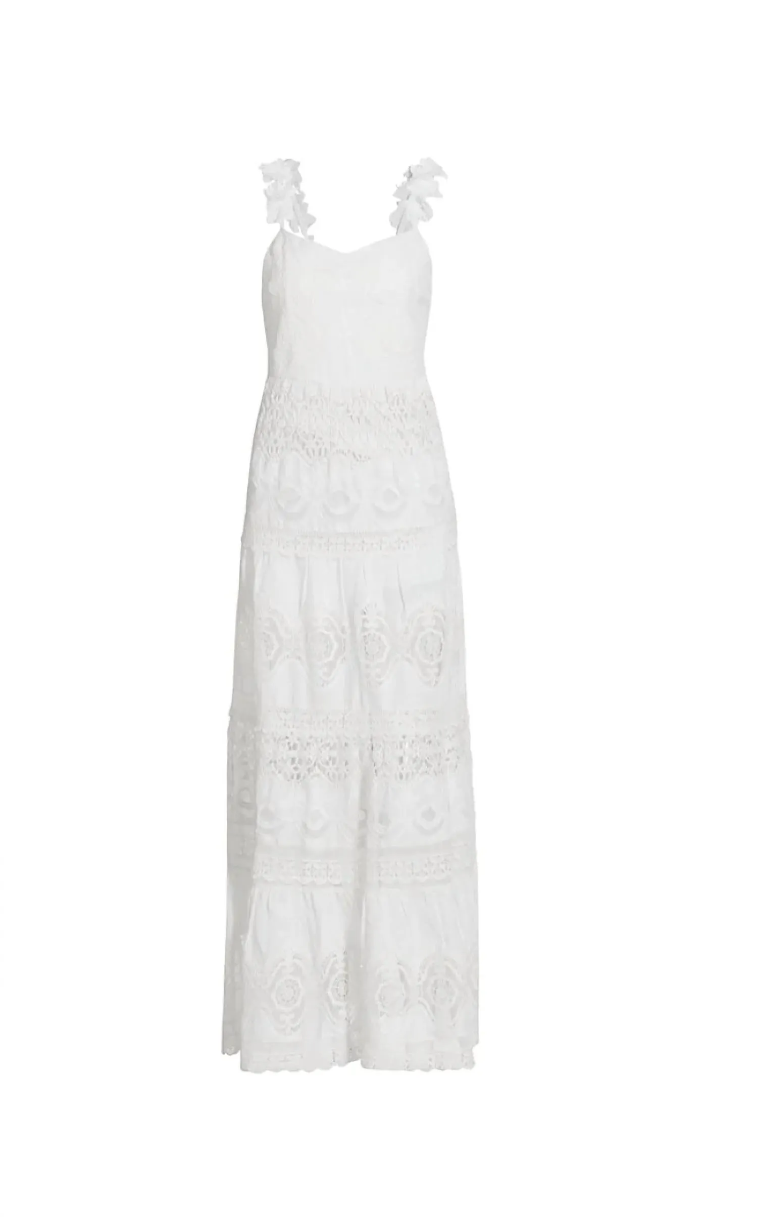Alora Embroidered Sweetheart Neckline Midi Dress
