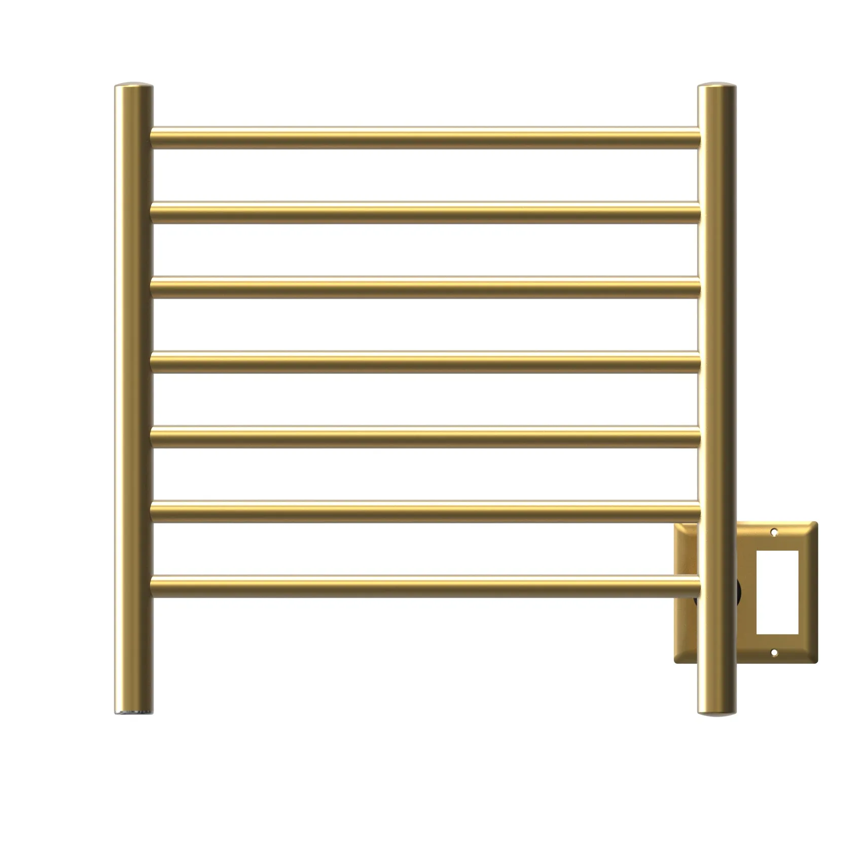Amba RWHS-SSB Radiant Small Hardwired   Plug-in Combo 7 Bar Towel Warmer in Satin Brass