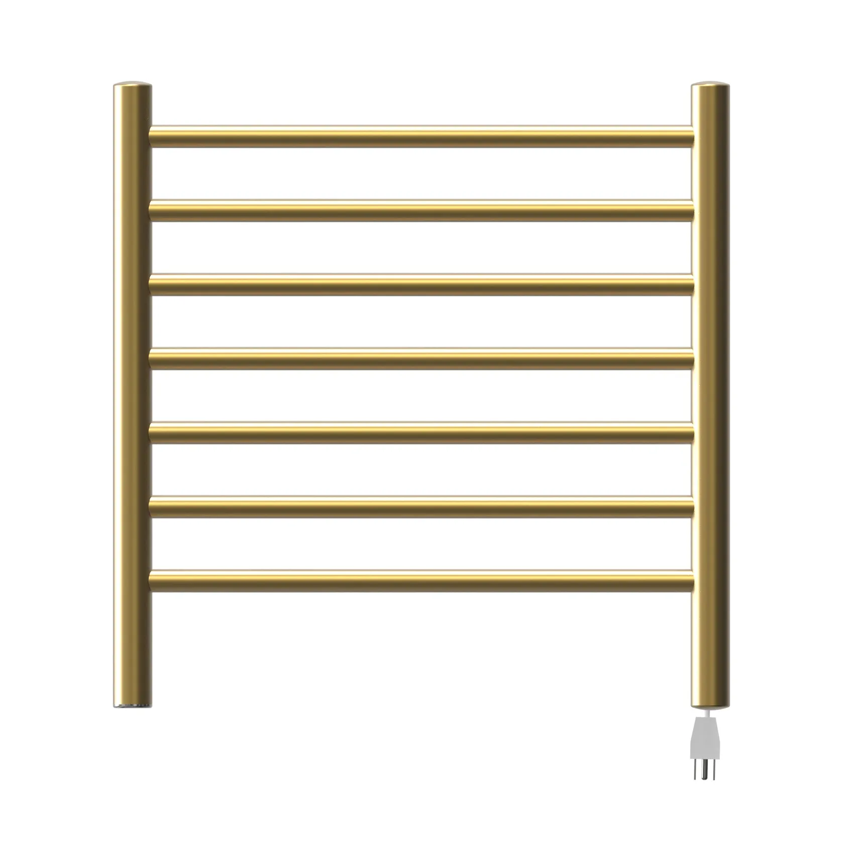 Amba RWHS-SSB Radiant Small Hardwired   Plug-in Combo 7 Bar Towel Warmer in Satin Brass