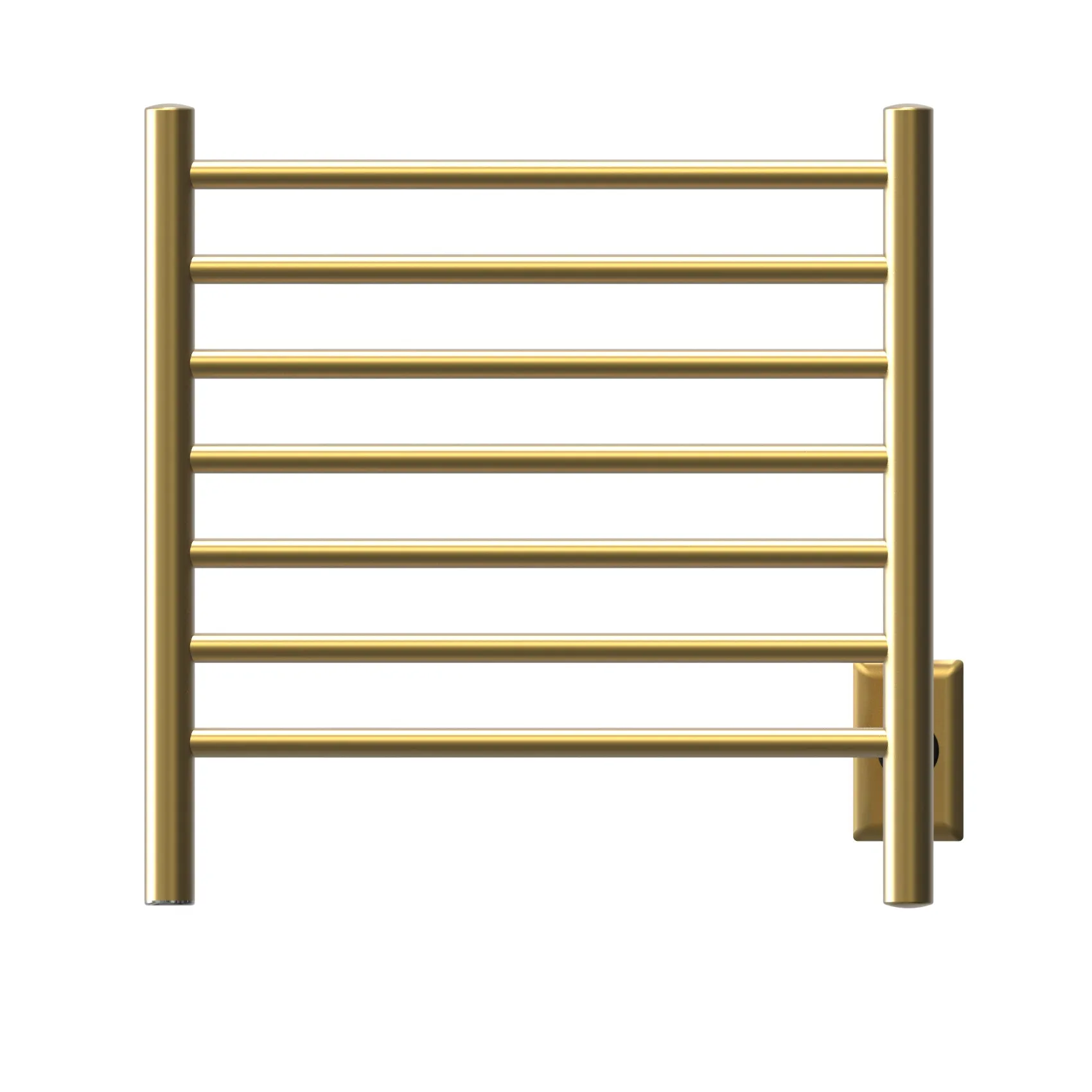 Amba RWHS-SSB Radiant Small Hardwired   Plug-in Combo 7 Bar Towel Warmer in Satin Brass