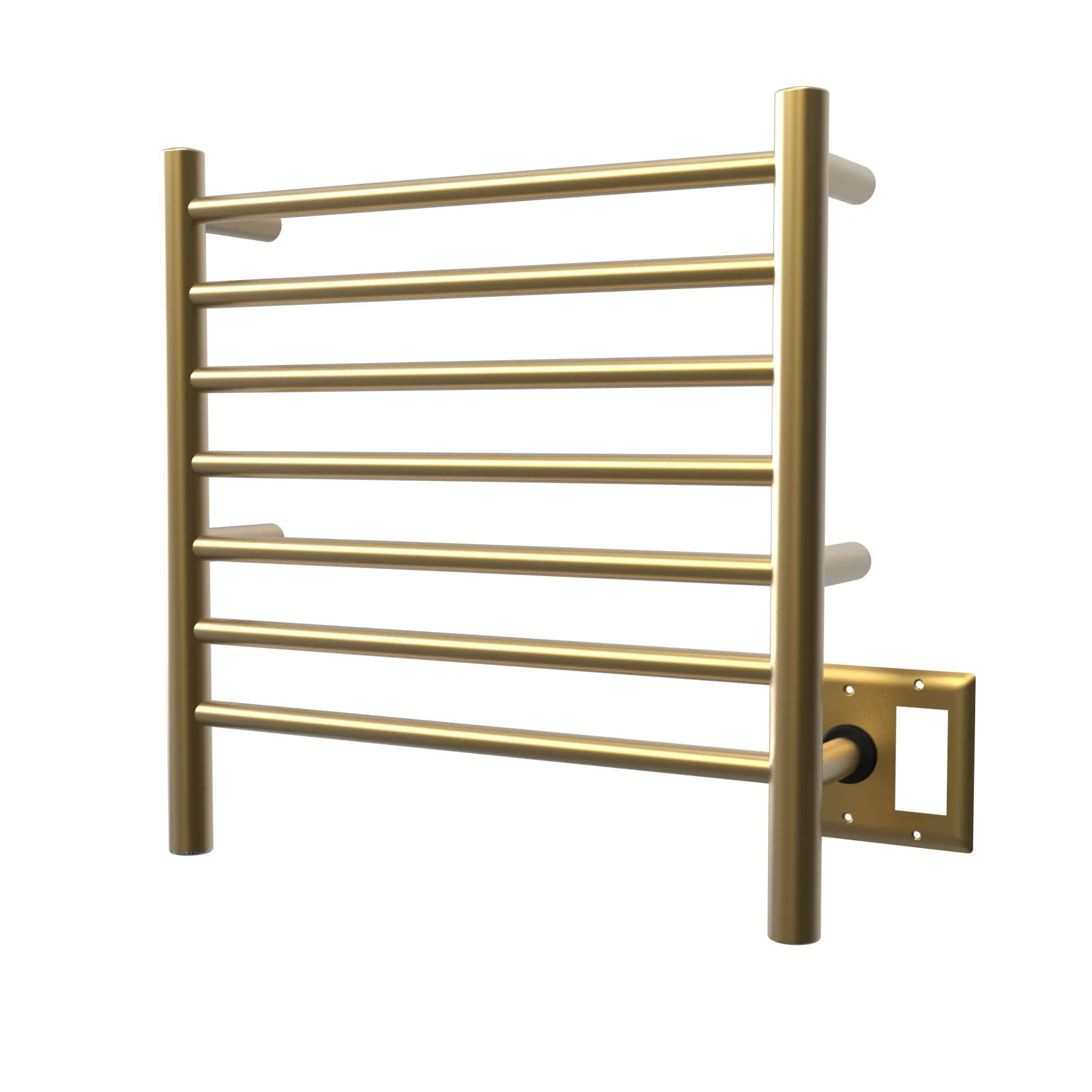 Amba RWHS-SSB Radiant Small Hardwired   Plug-in Combo 7 Bar Towel Warmer in Satin Brass