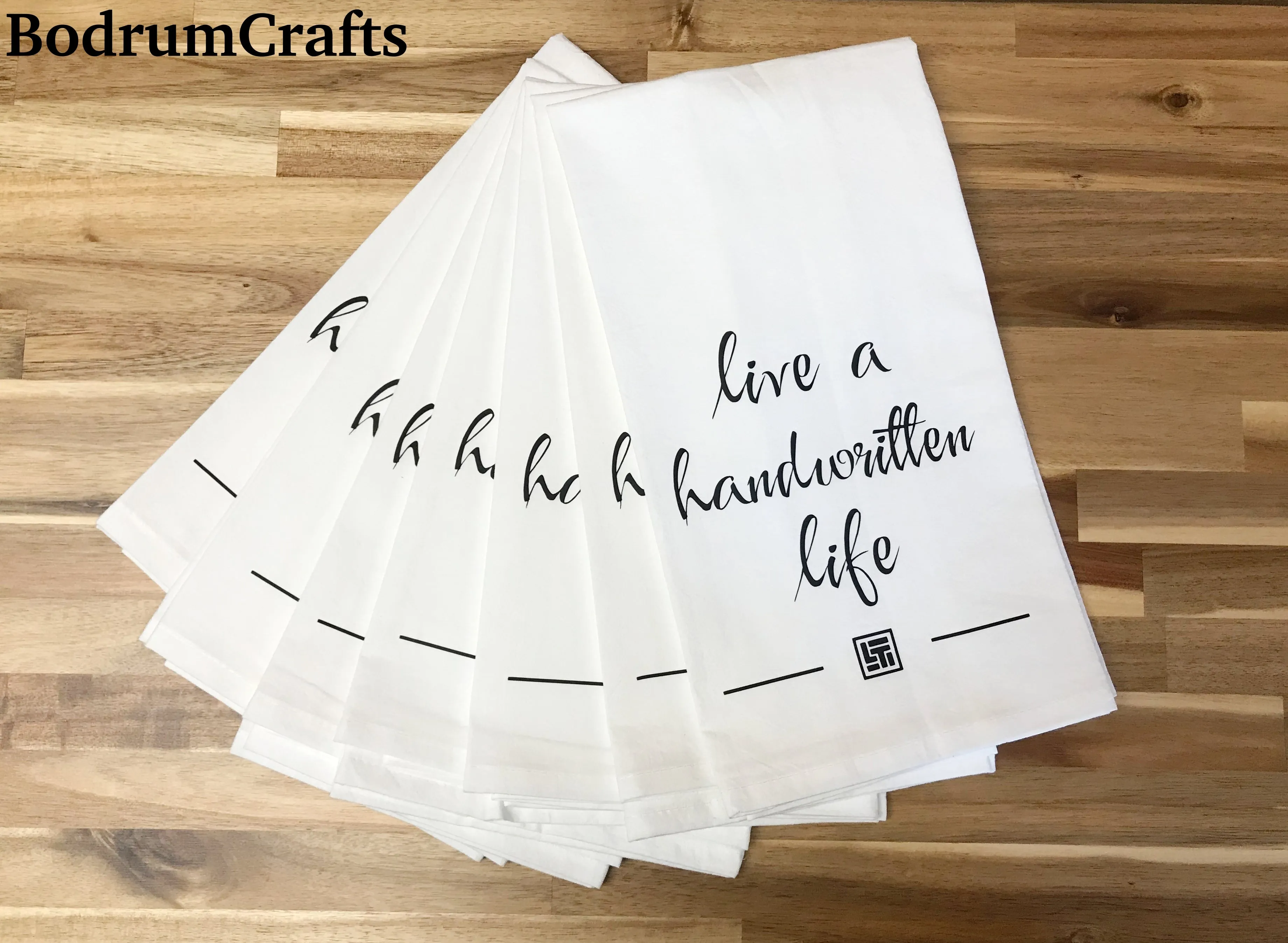 Custom Printed Flour Sack Towels with 2 Color Logo