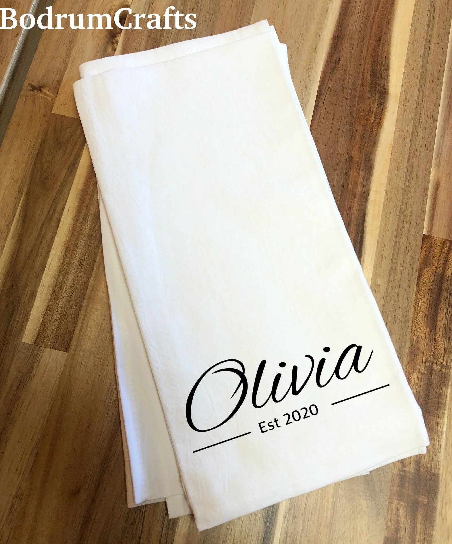 Custom Printed Flour Sack Towels with 2 Color Logo