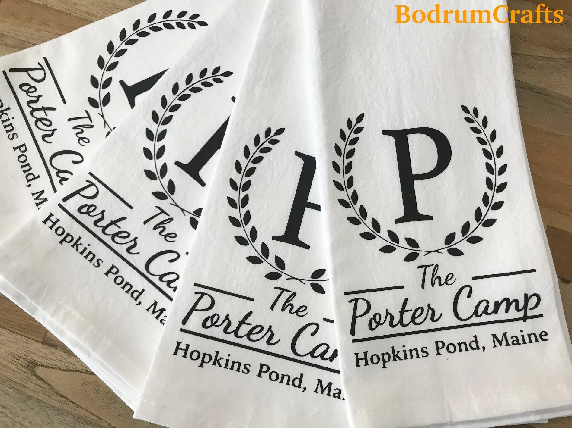 Custom Printed Flour Sack Towels with 2 Color Logo