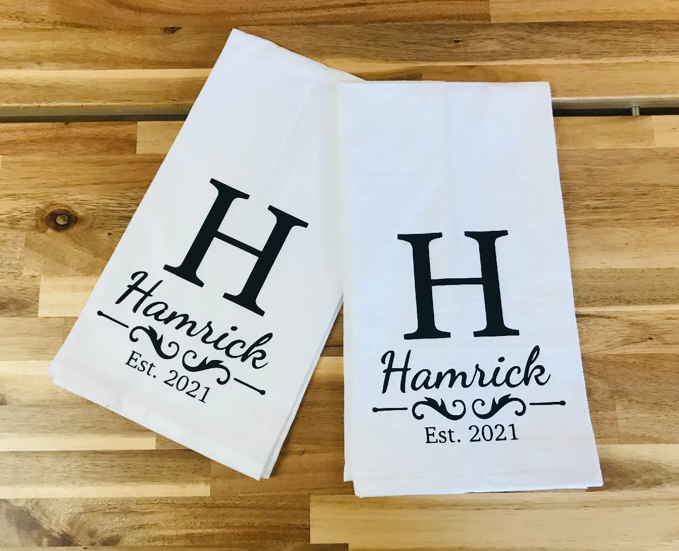 Custom Printed Flour Sack Towels with 2 Color Logo