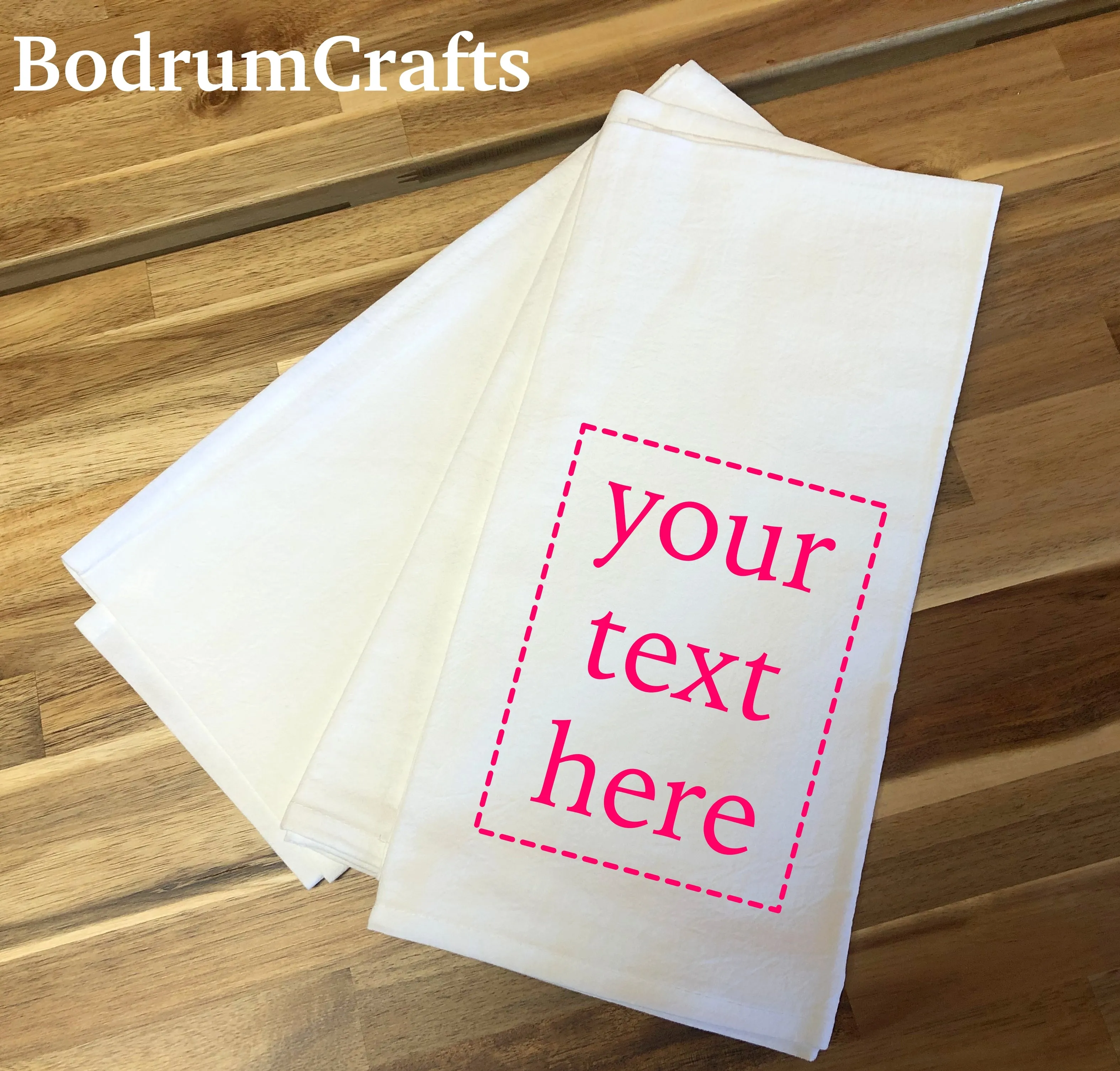 Custom Printed Flour Sack Towels with 2 Color Logo