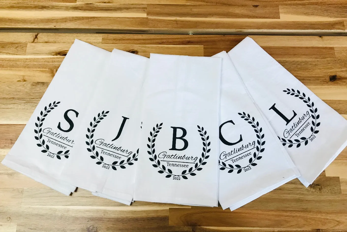 Custom Printed Flour Sack Towels with 2 Color Logo