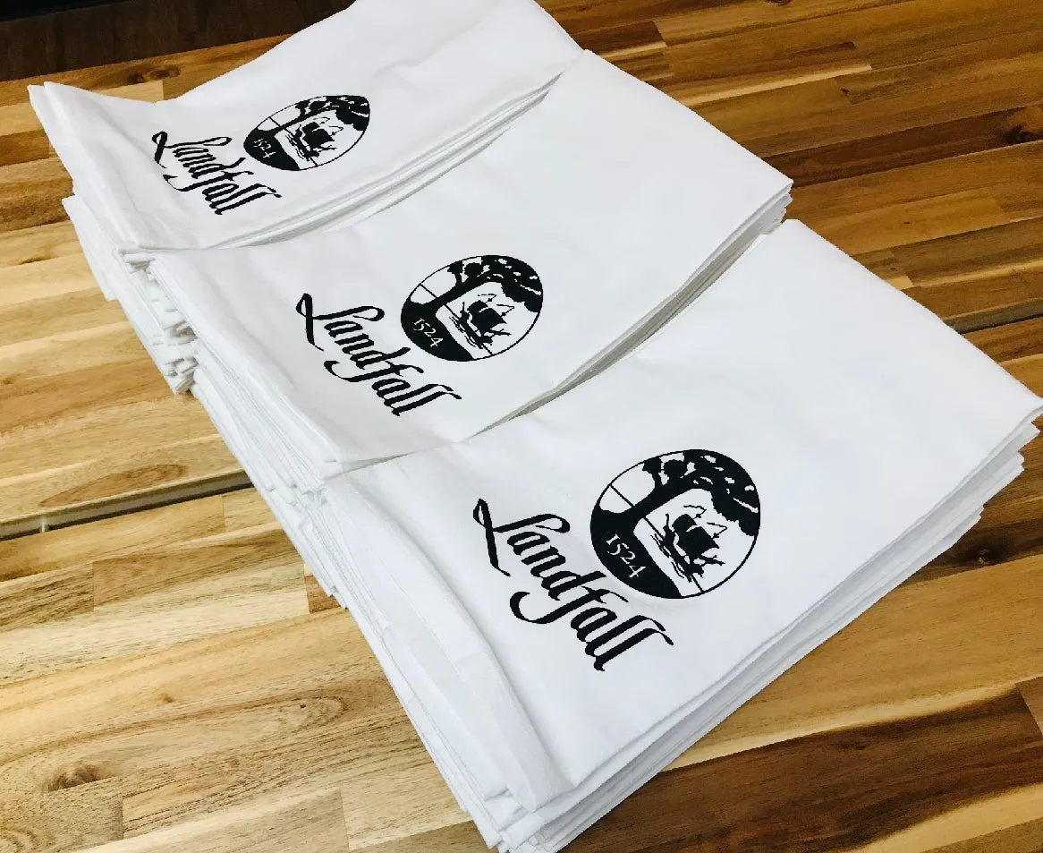 Custom Printed Flour Sack Towels with 2 Color Logo