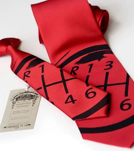 Gear Shift Silk Necktie