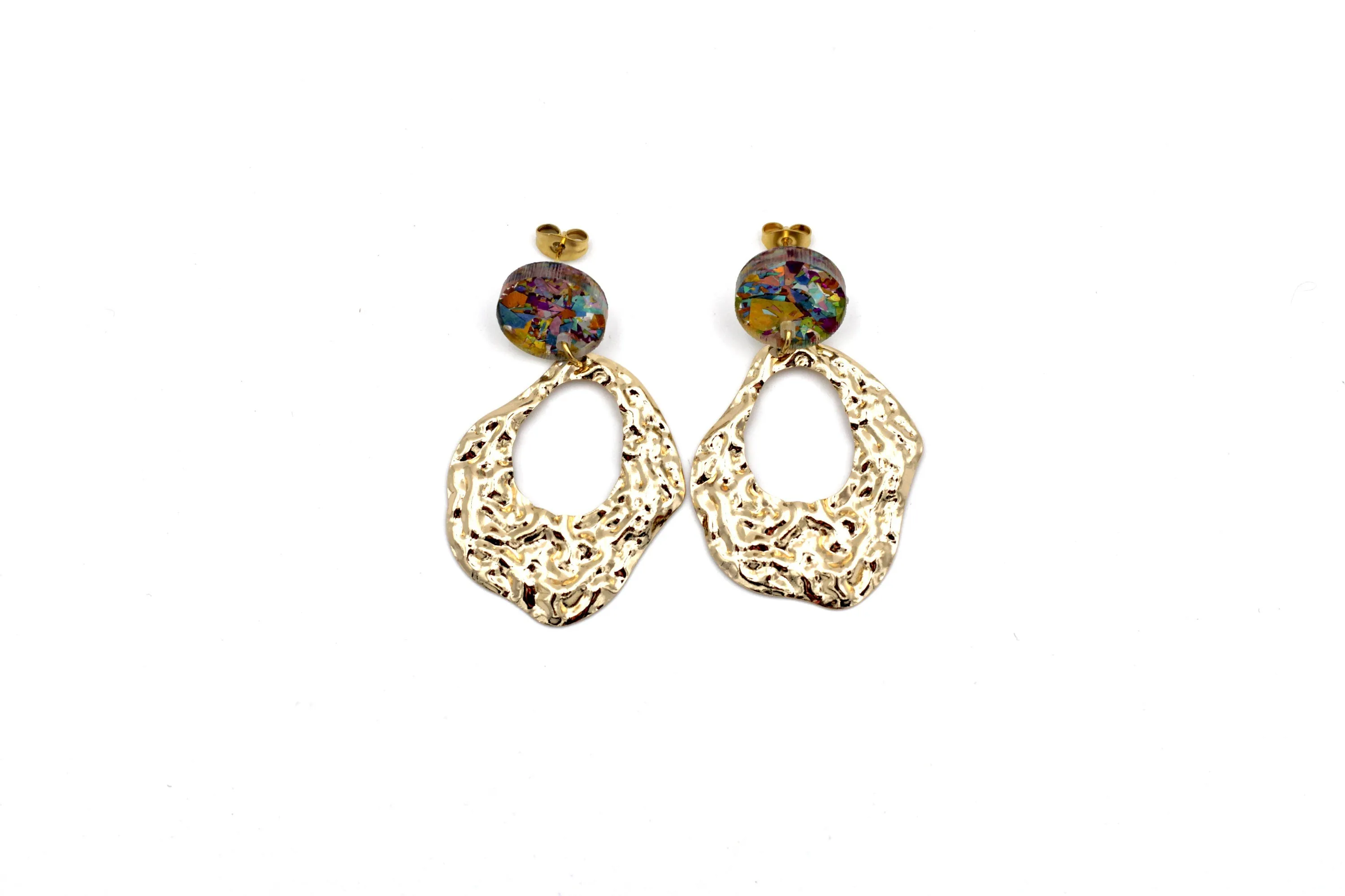 Gold Textured Earrings