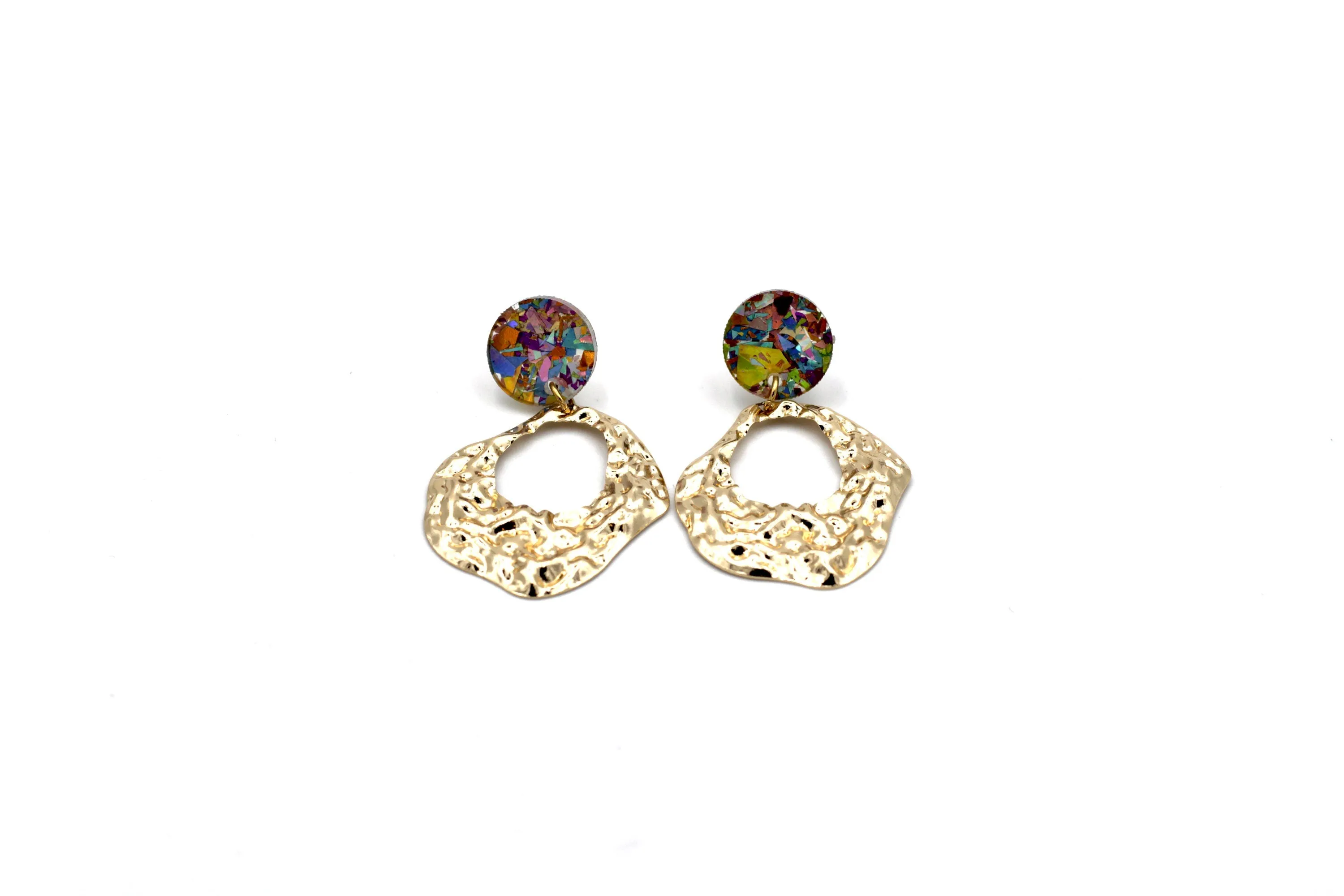 Gold Textured Earrings