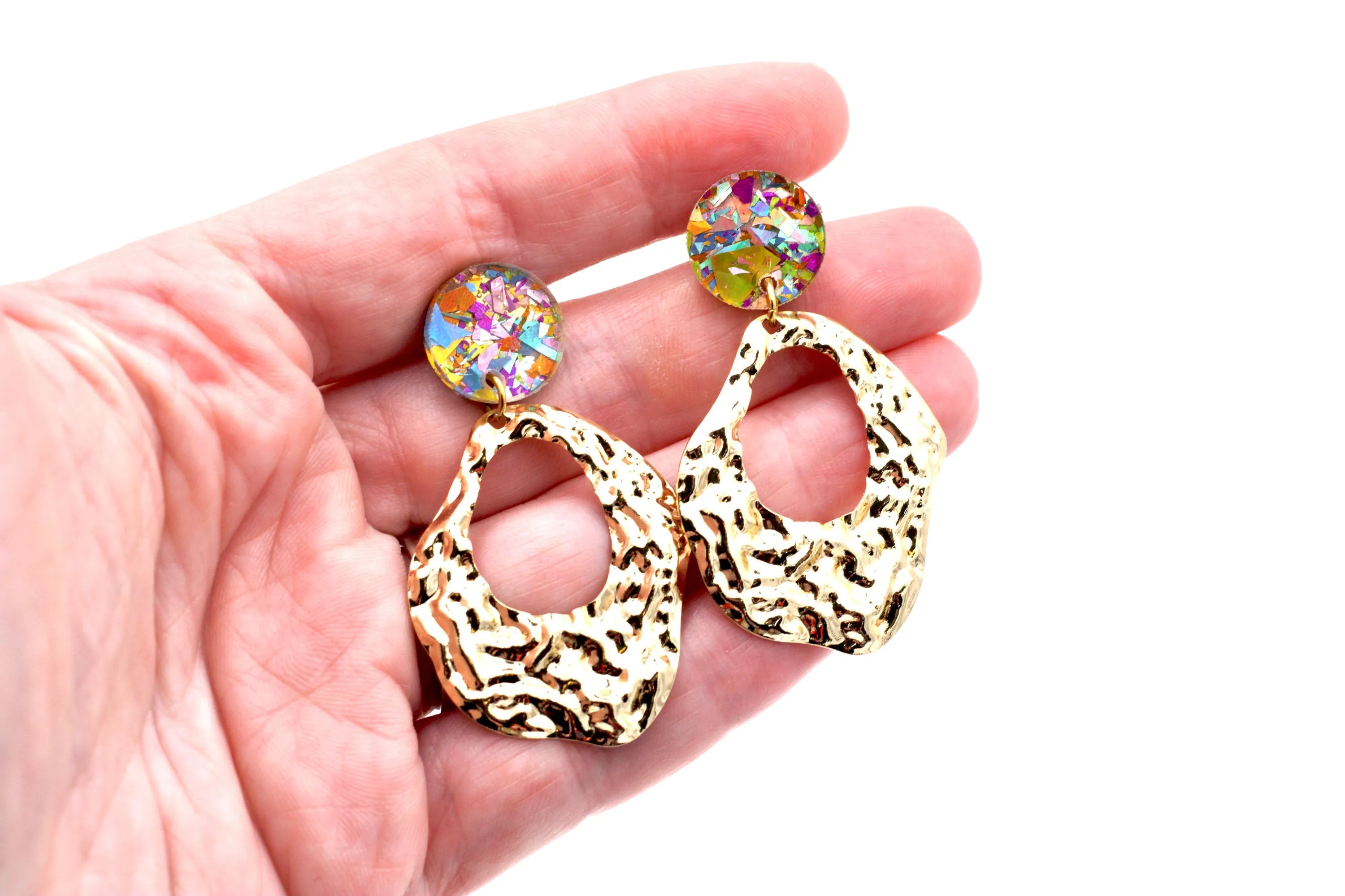 Gold Textured Earrings