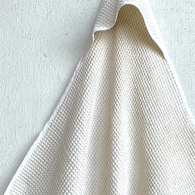 Off-White Waffle Hooded Towel For Kids | Cotton | Set of 3