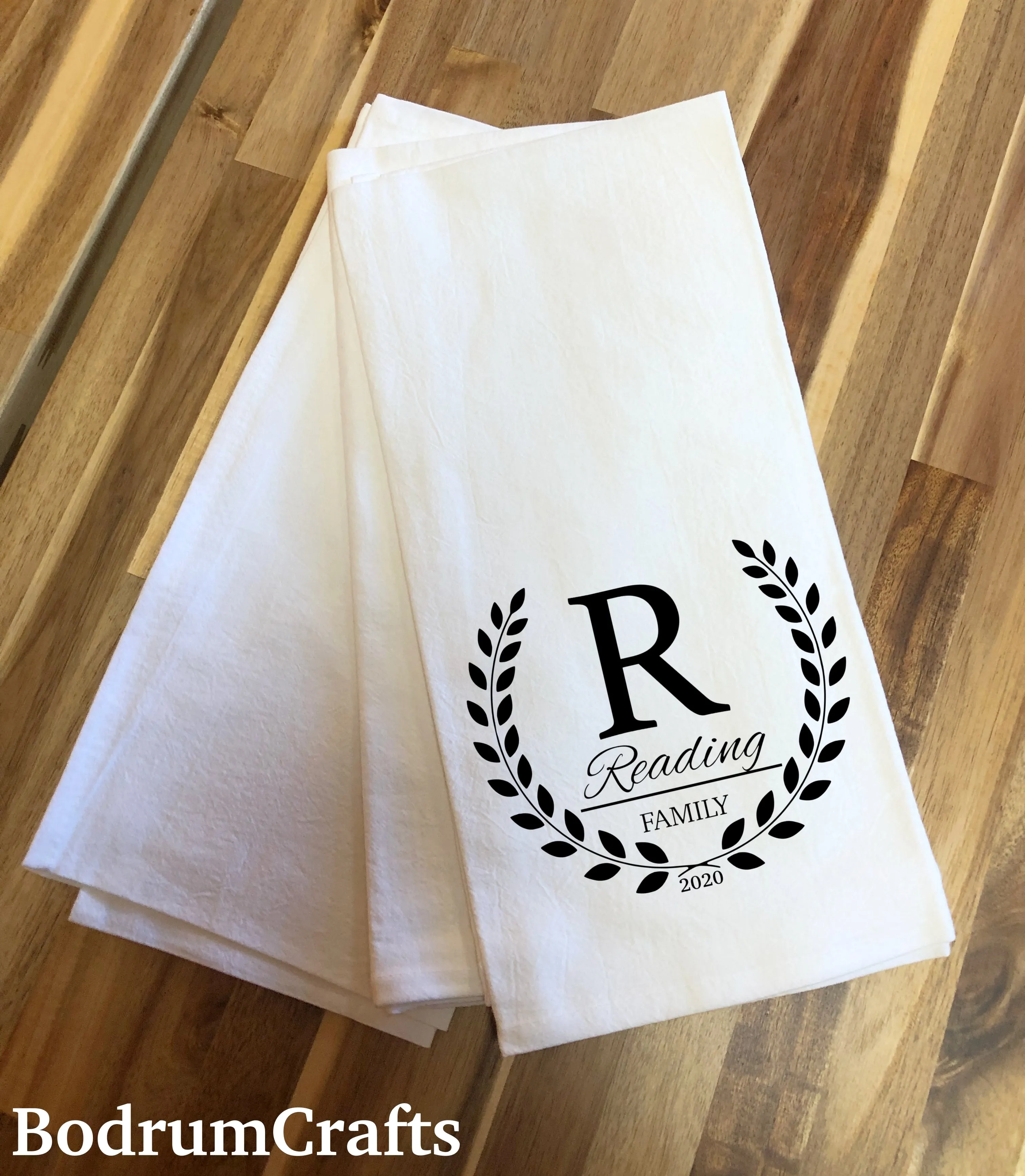 Personalized Monogram Flour Sack Kitchen Towels T004