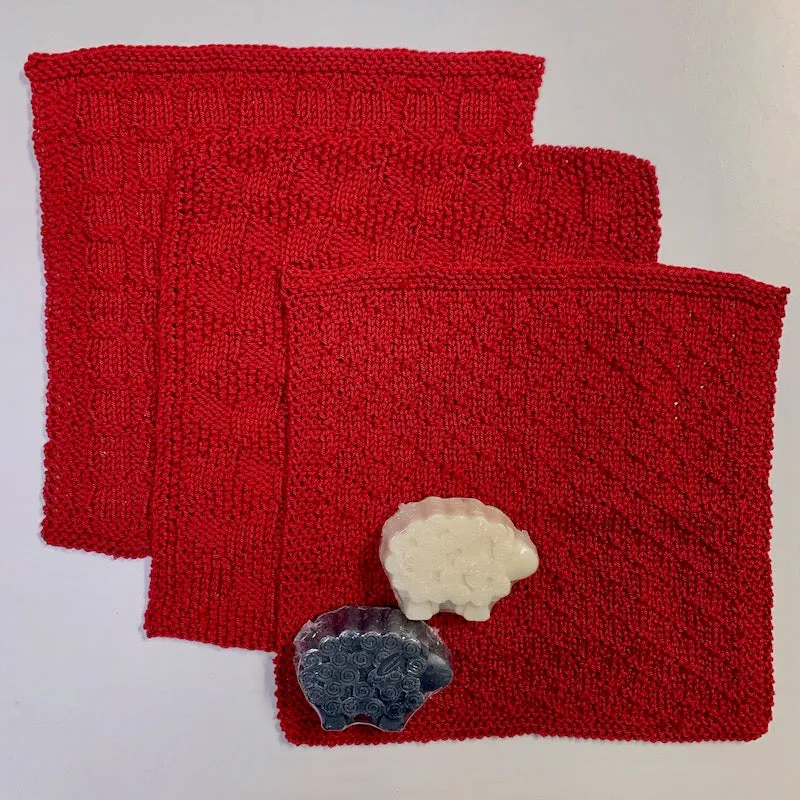 Pima Cotton Washcloths Knitting Kit | Cascade Ultra Pima Cotton & Knitting Pattern (#212)