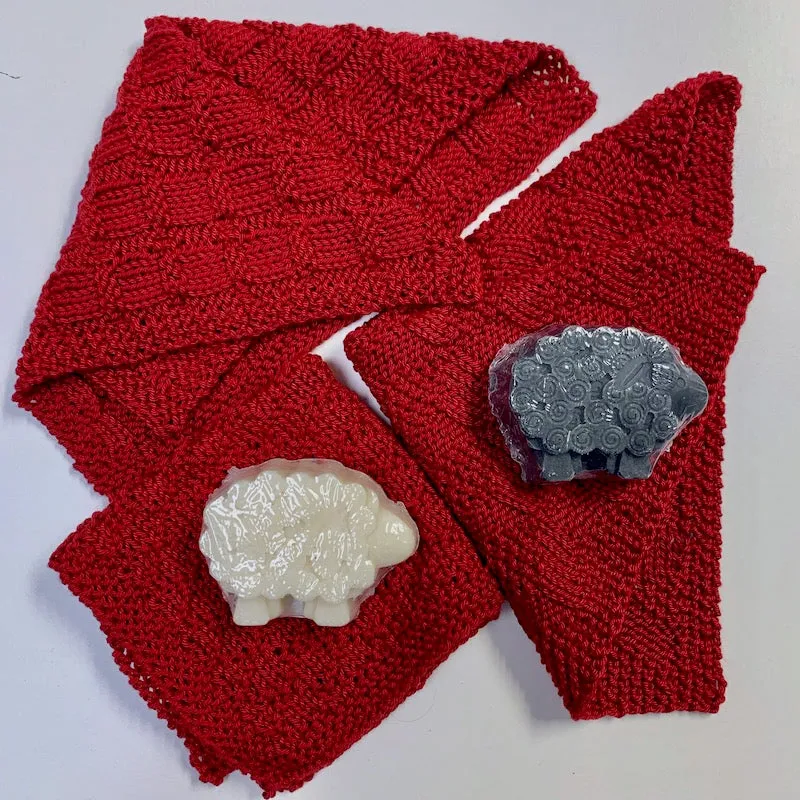 Pima Cotton Washcloths Knitting Kit | Cascade Ultra Pima Cotton & Knitting Pattern (#212)
