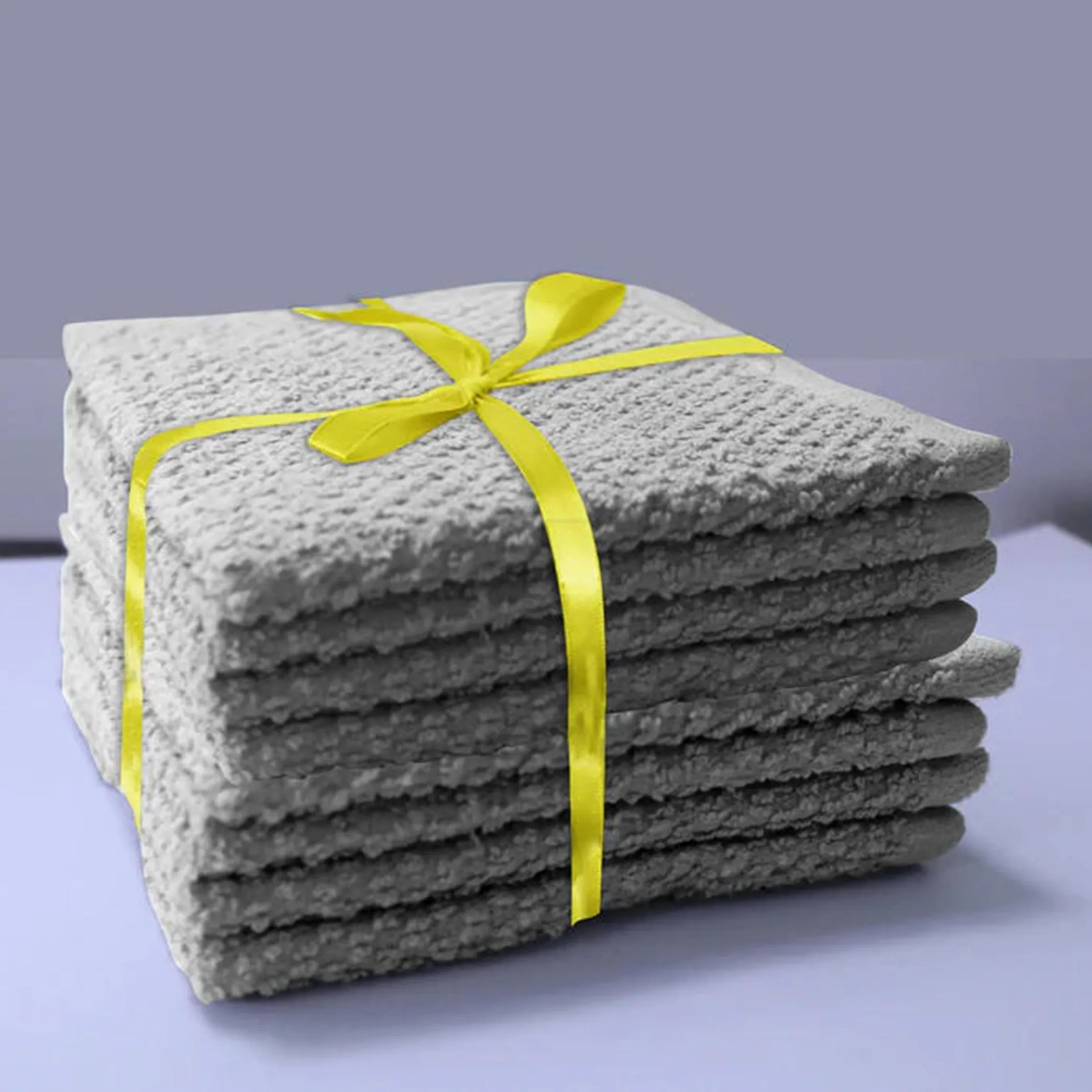 Premium Kitchen Towels Pack of 8 Grey 100% Cotton 40cm x 70cm Absorbent Dish Towels - 425 GSM Tea Towel, Terry Kitchen Dishcloth Towels- Grey Dish Cloth for Household Cleaning