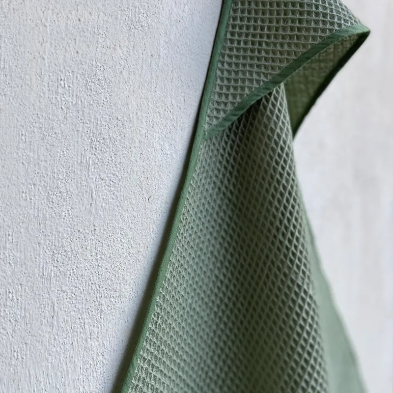 Sage Green Waffle Hooded Towel For Kids | Cotton | Set of 3
