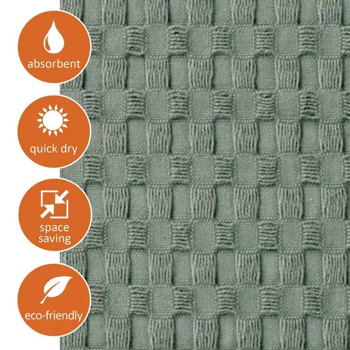 Sage Grey Tassel Hand Towel Set of 2, Modern Style