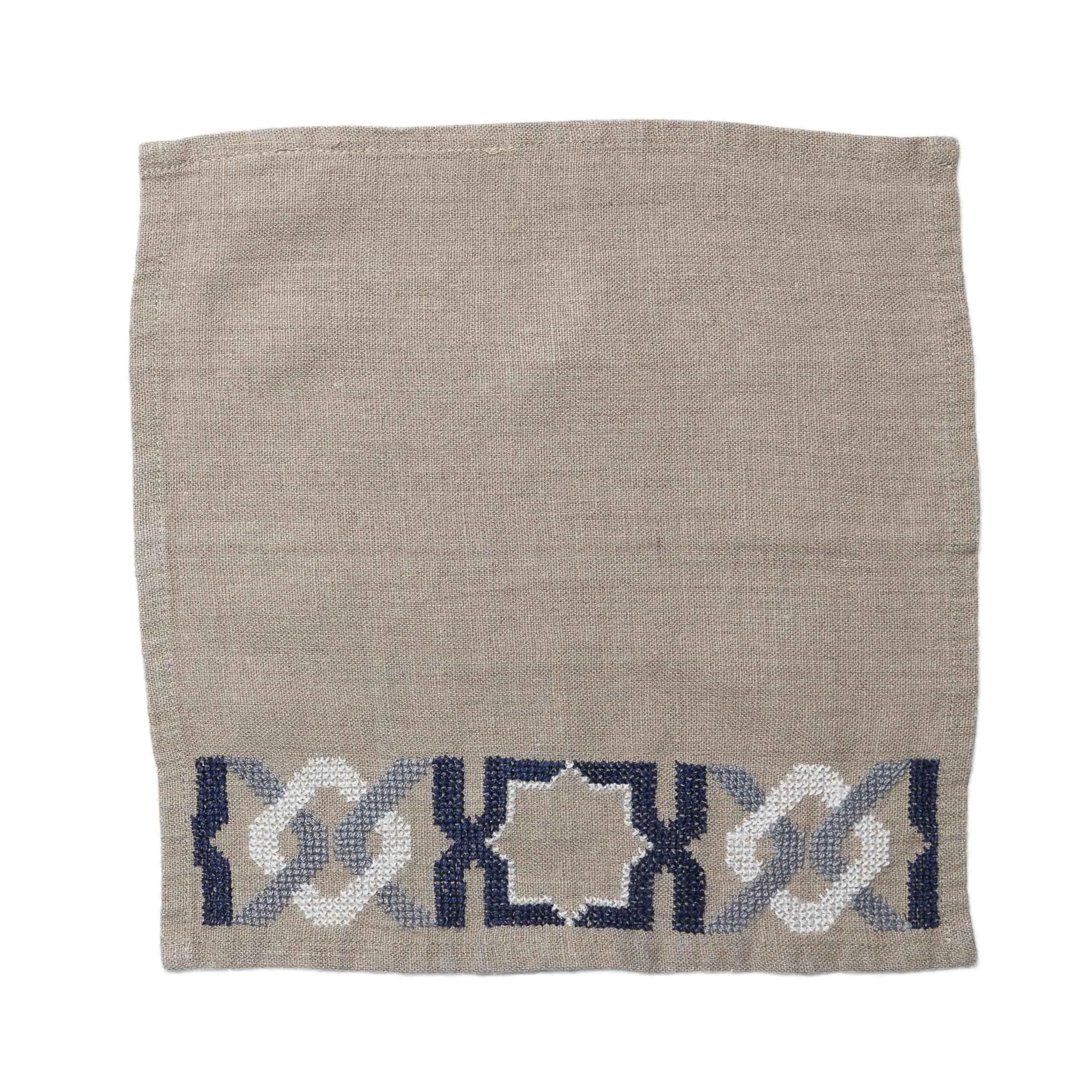 SOFTENED LINEN TOWEL SET NAVY ALHAMBRA