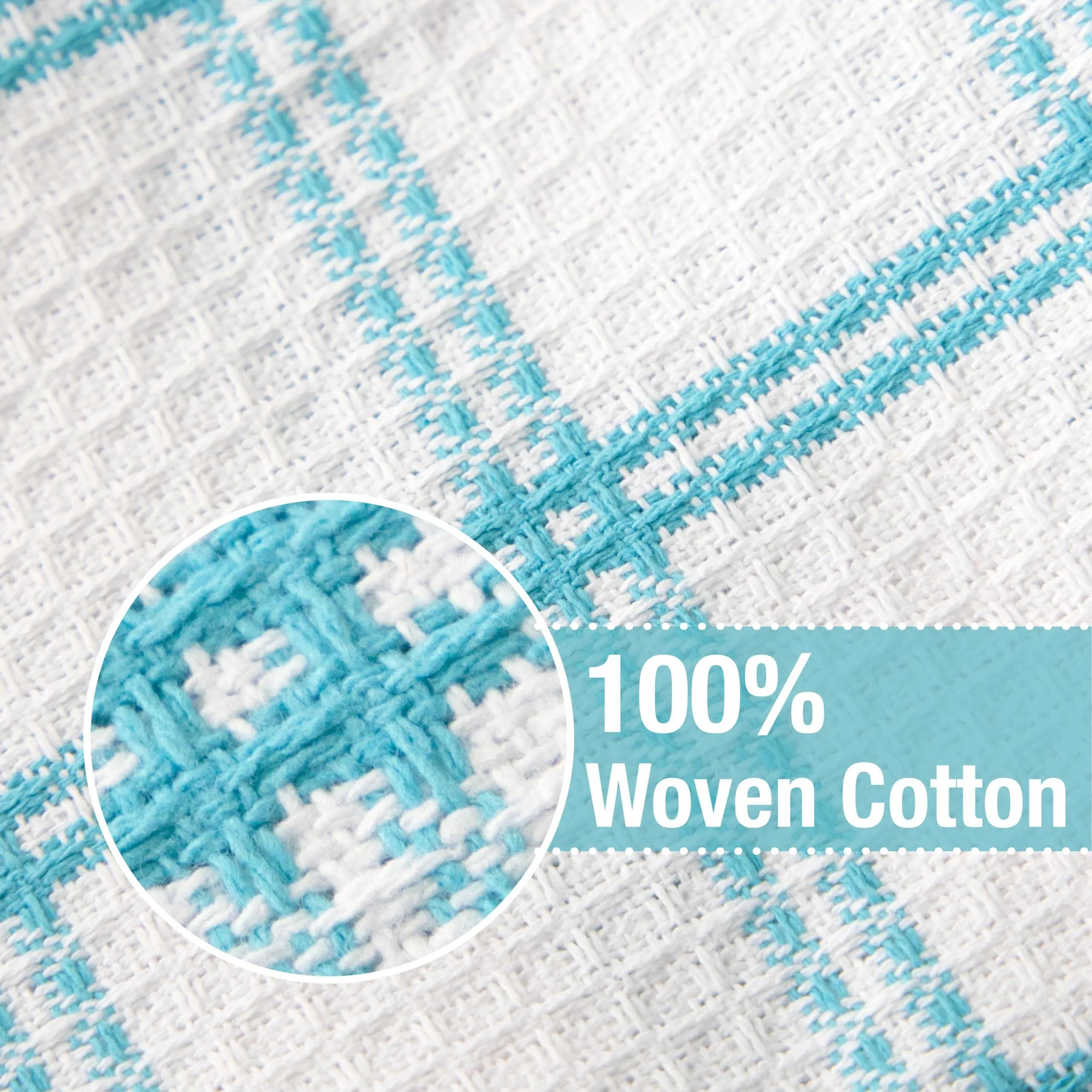 T-fal Premium Waffle Dish Cloths: Highly Absorbent, Super Soft - 100% Cotton, 12"x13" Flat Waffle Dish Cloth for Cleaning & Drying, (4-Pack), Breeze