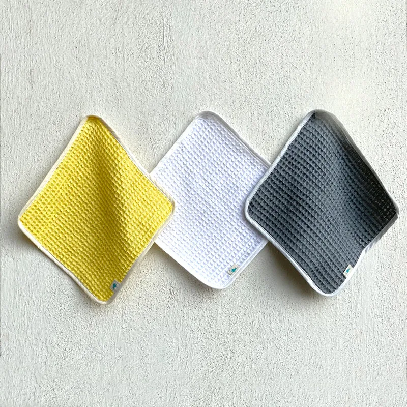 Waffle Washcloths For Kids | Hand-crafted in Cotton | Set Of 3